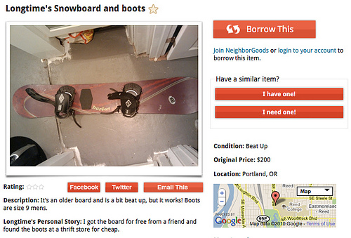 Borrow skis and snowboards on NeighborGoods.net!