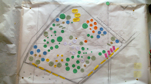 A mapped out permaculture garden for a Permablitz