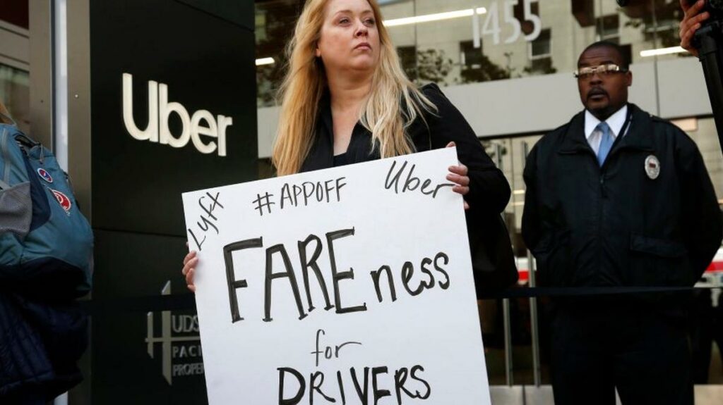 Erica Mighetto is a full time Uber driver who's been organizing in the gig economy space since 2019. Credit: Karl Mondon for The Time UK