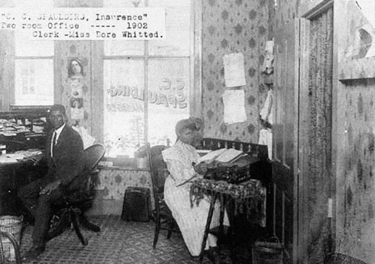 Black cooperatives: N.C. Mutual Insurance was founded in 1898. The Company's first office is pictured in this 1902 photo. NC Mutual went on to become one of the largest Black-owned businesses in America. Credit: Durham County Library